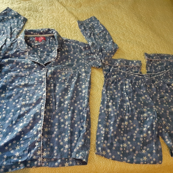 Victoria Secrets  PJ set Medium(Long)*meas on pix*, blue, pink, silver, black - Picture 12 of 12